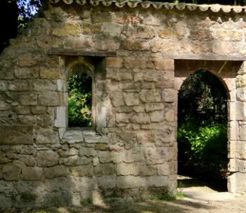 Ruins of a 14th-century church in Orto Botanico.